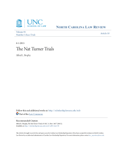 The Nat Turner Trials - Carolina Law Scholarship Repository