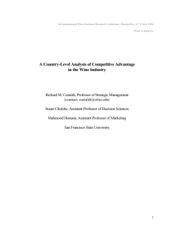 A Country-Level Analysis of Competitive Advantage in the Wine
