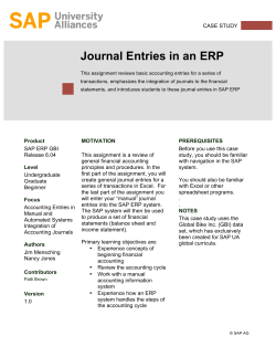 Journal Entries in an ERP