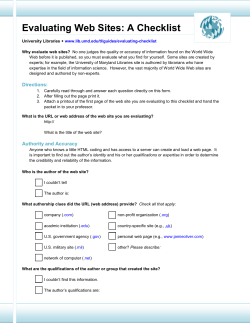 Evaluating Web Sites: A Checklist - University of Maryland Libraries