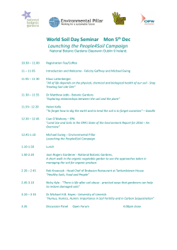 World Soil Day Seminar Mon 5th Dec Launching the People4Soil