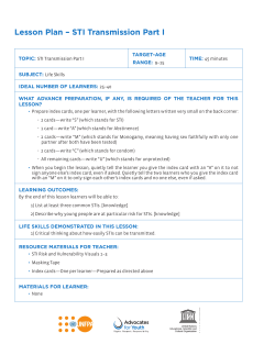 Lesson Plan &ndash; STI Transmission Part I
