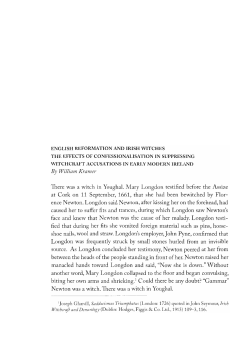 English Reformation and Irish Witches