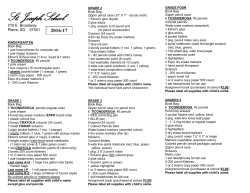 Supply Lists - St Joseph School