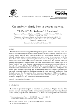 On perfectly plastic flow in porous material