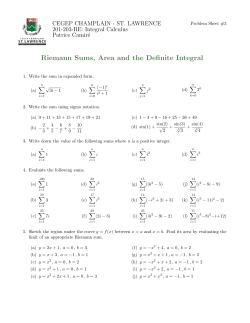 Riemann Sums - SLC Home Page - Cegep Champlain
