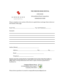 Open Book Application - Unbound Book Festival