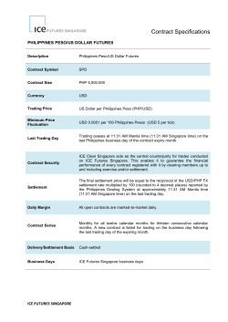 Contract Specifications of Philippines Peso/ US Dollar Futures
