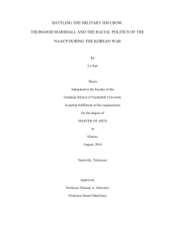 BATTLING THE MILITARY JIM CROW: THURGOOD MARSHALL