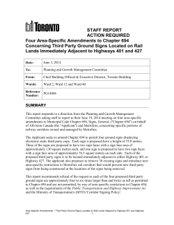 STAFF REPORT ACTION REQUIRED Four Area