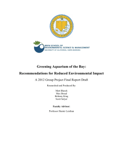 Greening Aquarium of the Bay: Recommendations for Reduced