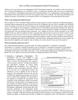 How to Plan an Immigration Relief Presentation