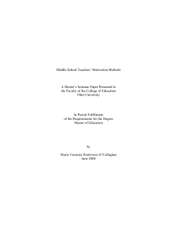 Middle School Teachers` Motivation Methods