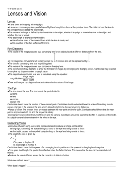 Yr 9 GCSE Physics Lenses worksheet