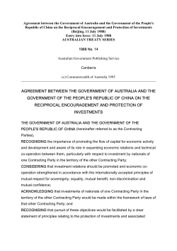 Agreement between the Government of Australia and the