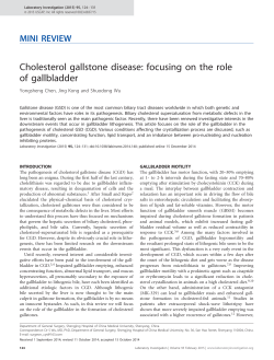 Cholesterol gallstone disease: focusing on the role of