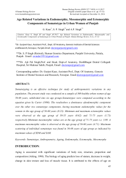 Age Related Variations in Endomorphic, Mesomorphic and