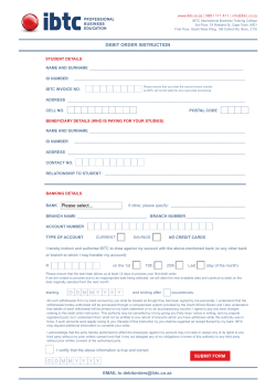 DDMMY YY Y DEBIT ORDER INSTRUCTION DDMMY YY Y