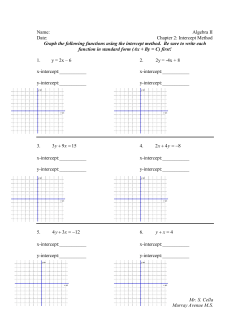 Chapter 2: Intercept Method Graph the following functions using the int