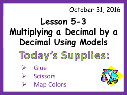 Lesson 5-3 Multiplying a Decimal by a Decimal Using Models