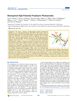 Bioinspired High-Potential Porphyrin Photoanodes