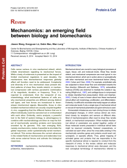 Mechanomics: an emerging field between biology and biomechanics