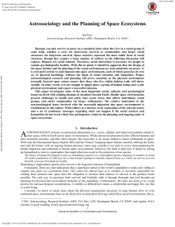 Astrosociology and the Planning of Space Ecosystems