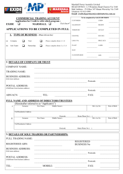 Account Application - Marshall Batteries