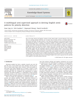 A multilingual semi-supervised approach in deriving