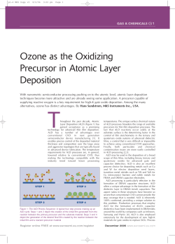 Ozone as the Oxidizing Precursor in Atomic Layer Deposition
