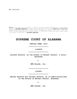 Hosford v. BRK Brands, Inc. :: 2016 :: Supreme Court of Alabama