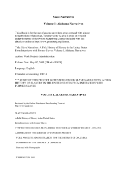 Slave Narratives Volume I: Alabama Narratives