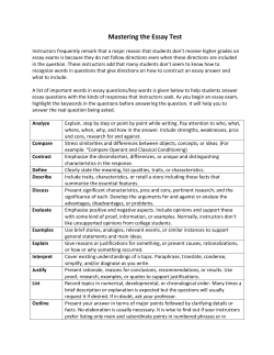 Mastering the Essay Test
