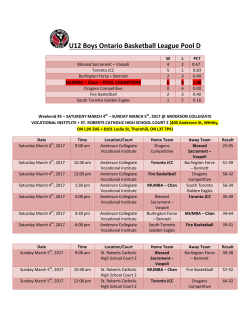 U12 Boys Ontario Basketball League Pool D