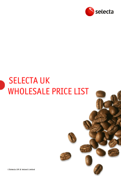 SELECTA UK WHOLESALE PRICE LIST