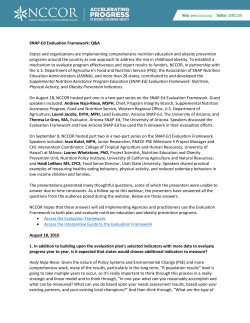 SNAP-Ed Evaluation Framework