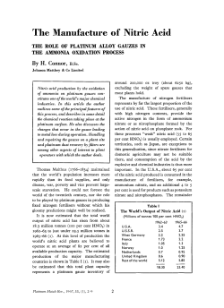 The Manufacture of Nitric Acid - Johnson Matthey Technology Review