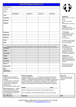 PDF Booking form - Gold Hill Holidays