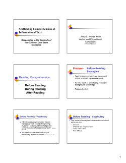 Scaffolding Comprehension of Informational Text