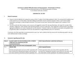 CEAL Comments on ISO/CD 7098 - The Council on East Asian
