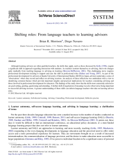 Shifting roles: From language teachers to learning advisors