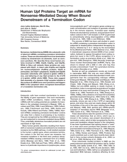 Human Upf Proteins Target an mRNA for Nonsense