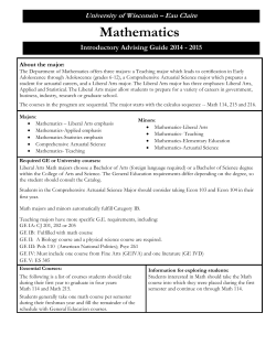 Mathematics - University of Wisconsin