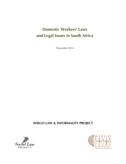 Domestic Workers` Laws and Legal Issues in South Africa