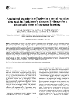 Analogical transfer is effective in a serial reaction time task in