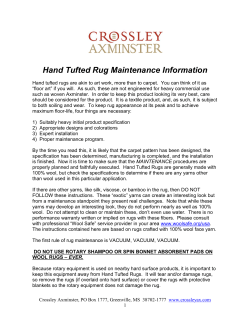 Hand Tufted Rug Maintenance Information