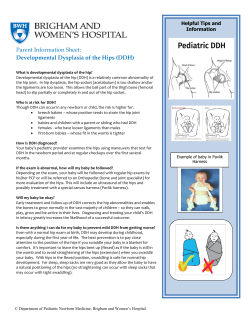 Developmental Dysplasia of the Hips (DDH)