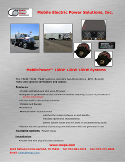 MobilePower&trade; 10kW-12kW-15kW Systems