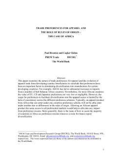 TRADE PREFERENCES FOR APPAREL AND THE ROLE OF