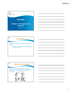 Module 7: Horsepower and Efficiency